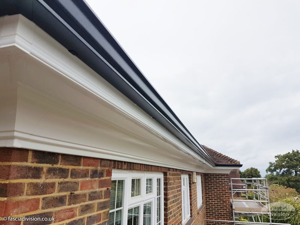 White uPVC fascia and soffit on UK house