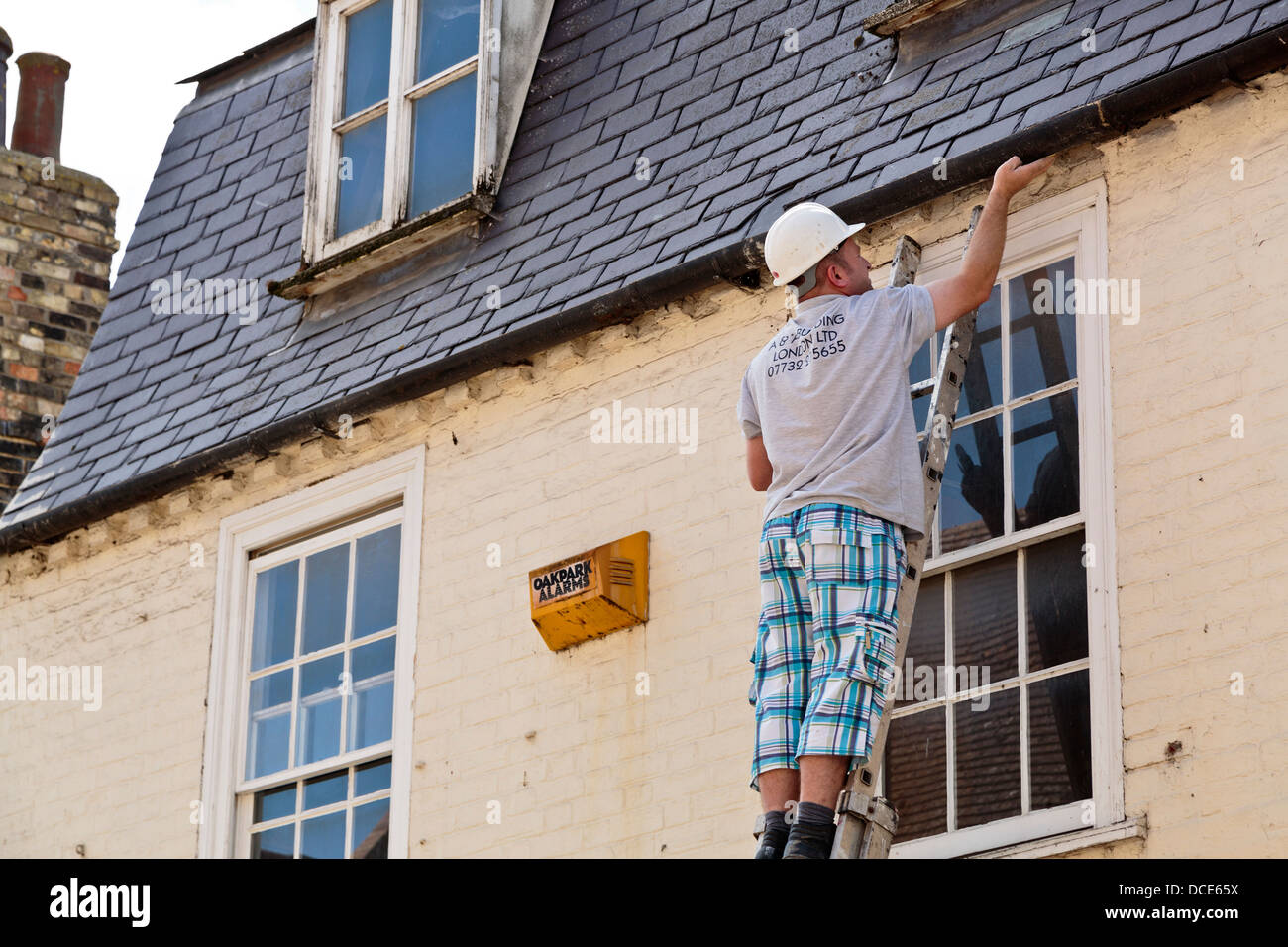 Gutter cleaning service on UK property
